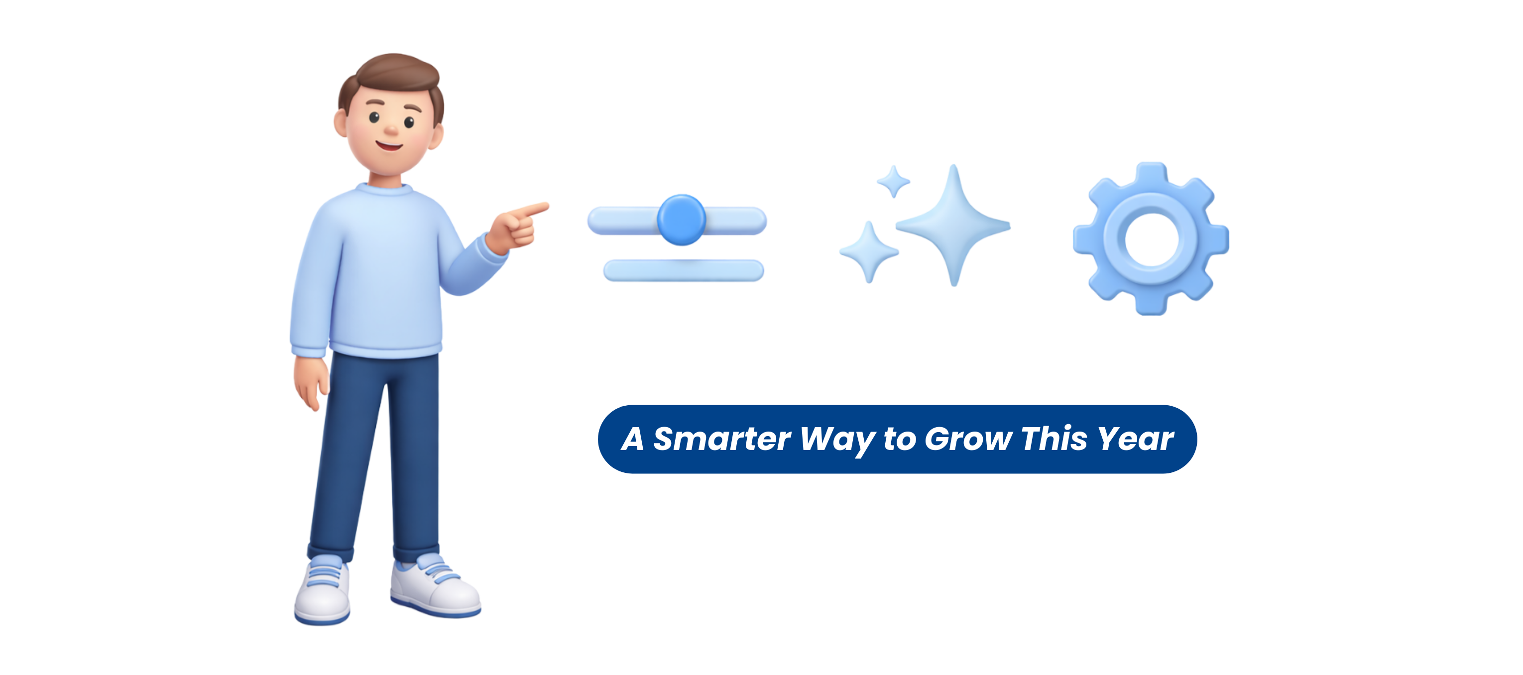 Graphic representing a smarter photo booth business system for 2026, showing a person and icons for settings, quality, and automation.