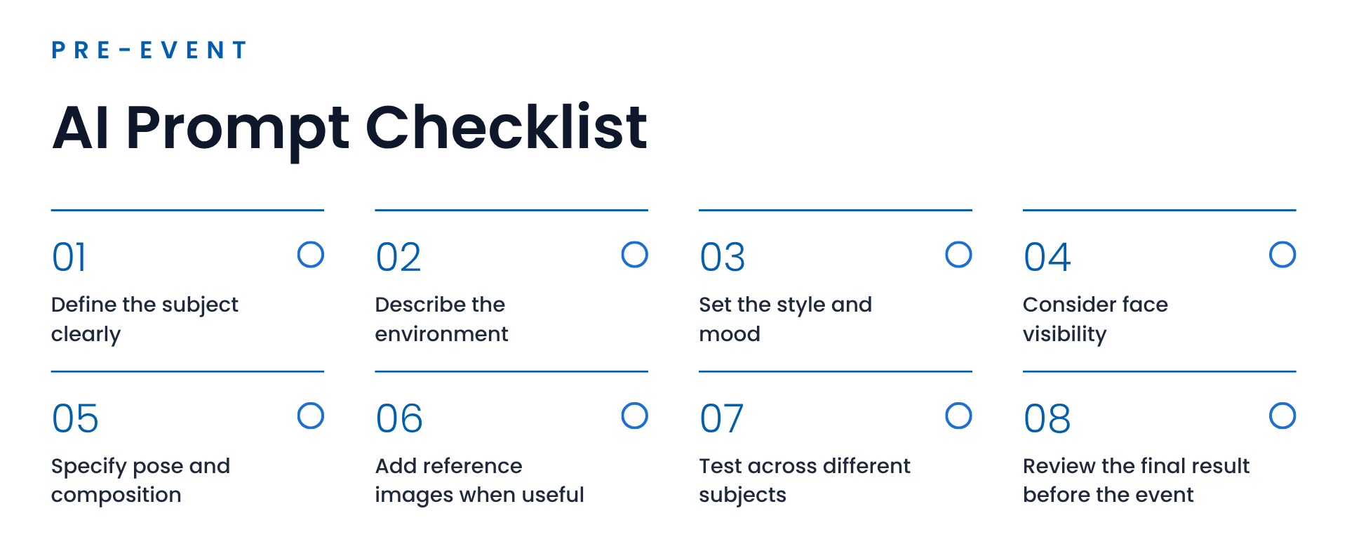 Pre-event AI Prompt Checklist